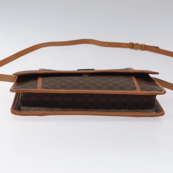 CELINE Macadam Canvas Shoulder Bag Pvc Leather Brown - Picture 9 of 13